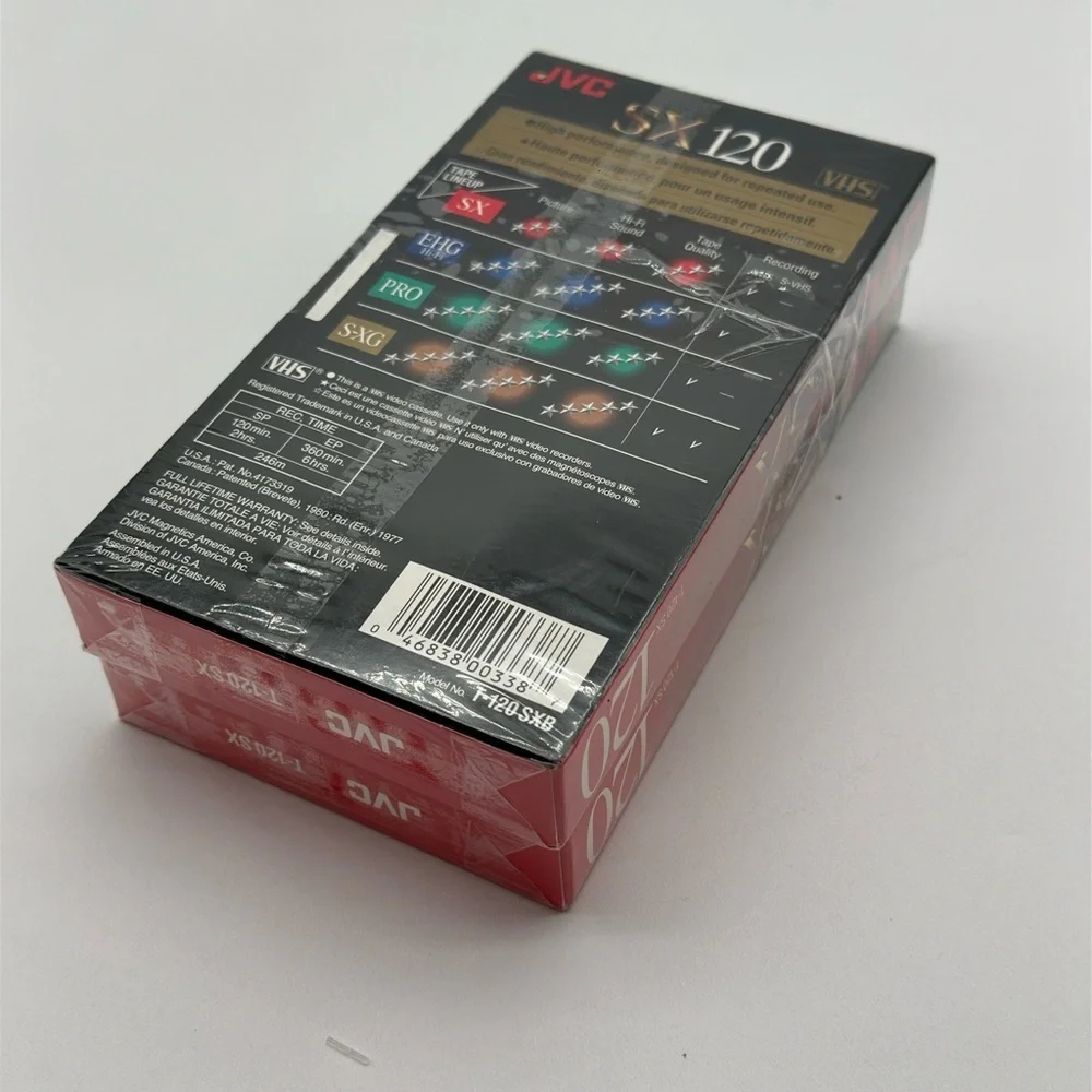 JVC SX‎ VHS Blank Tape SP 120 min - 6 hrs(EP mode) New Still Wrapped X2